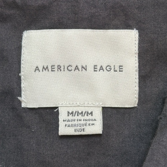 American Eagle Outfitters Women’s Eyelet Embroidered Short Sleeve Button Up Sz M - Picture 9 of 14